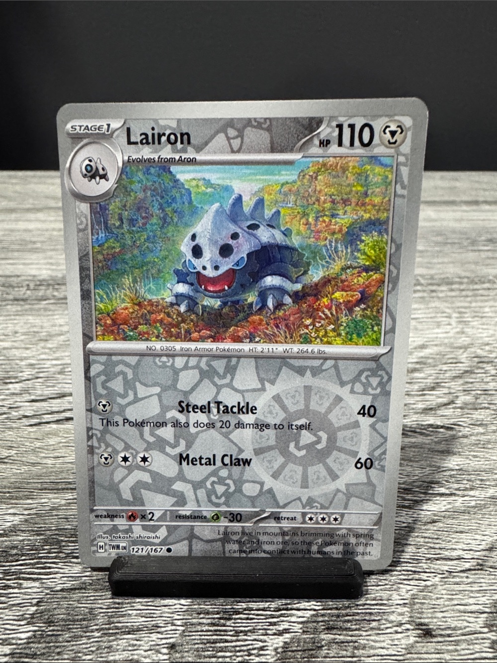 Pokémon | Twilight Masquerade #121/167 (Reverse Holo): Lairon (2024) - Card